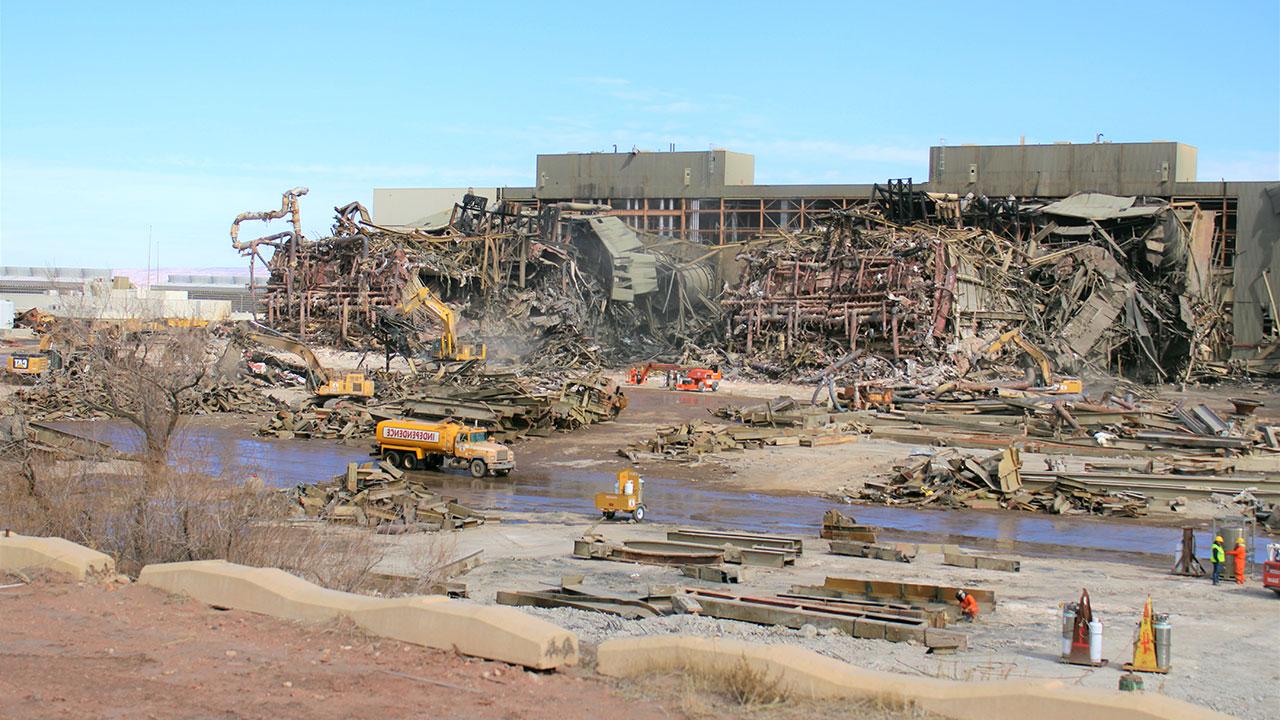 View of demolished power plant, part of the Salt River Project in Arizona